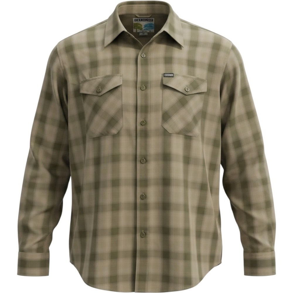 Dixxon Flannel Co Palo Verde Bamboo Blend Plaid Shirt Mens 2XT Tall Olive Green